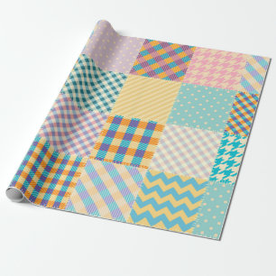 Sömlös bakgrund mönster. Textilpatchwork pat Presentpapper