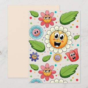 Sömlös bakgrundsdesign med färgstarka blommor inbjudningar