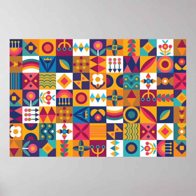 Sömlös bakgrundsdesign modern konst poster (Framsidan)
