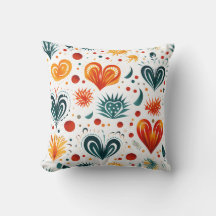 Sömlös Batik Mönster Heart