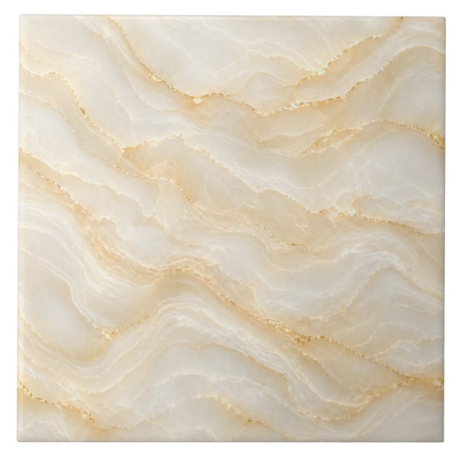 Sömlös Beige Guld Marmor Onyx Mönster Kakelplatta (Framsidan)
