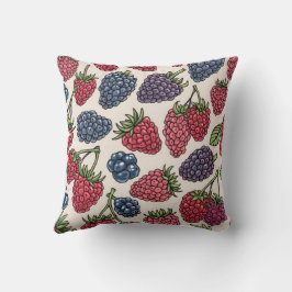 Sömlös Berry Mönster Throw Cushion Kudde