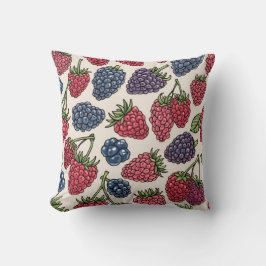 Sömlös Berry Mönster Throw Cushion Kudde