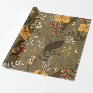 Sömlös blomma och löv-patter för tropisk vintage presentpapper