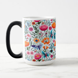 Sömlös Blommigt med färskblommor Magisk Mugg