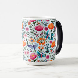 Sömlös Blommigt med färskblommor Magisk Mugg
