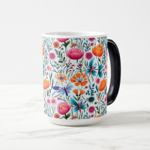 Sömlös Blommigt med färskblommor Magisk Mugg