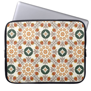 Sömlös blommigt, naturlig abstrakt, geometrisk m laptop fodral