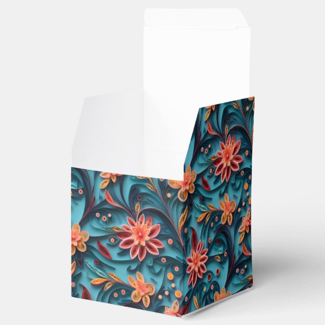 Sömlös blommigt papper mönster-favoritruta presentaskar (Öppnad)