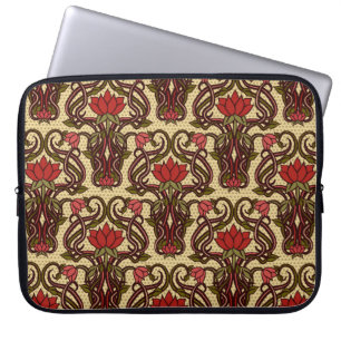 Sömlös blommigt tapet i art nouveau stil, Vi Laptop Fodral