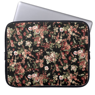 Sömlös blommigtens bakgrund: Blomman mönster. Laptop Fodral