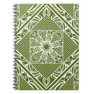 Sömlös blommigtens geometriska mönster. Vintage il Anteckningsbok