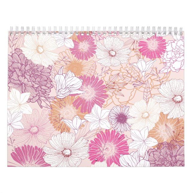 Sömlös blomster  kalender (Omslag)