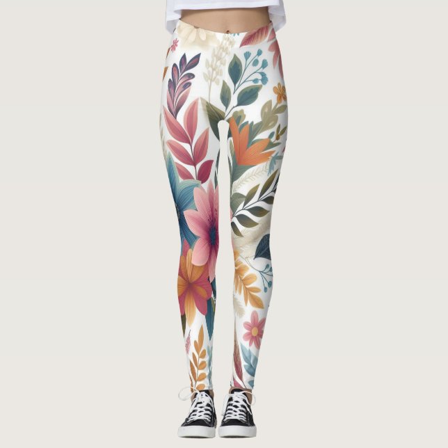 Sömlös blomster  leggings (Framsida)