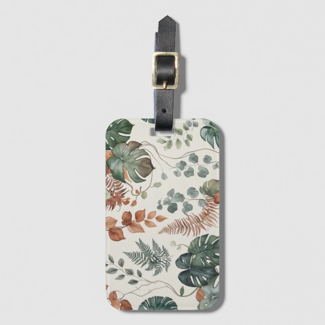 Sömlös boho botanisk mönster Blommor  Bagagebricka (Framsida vertikal)