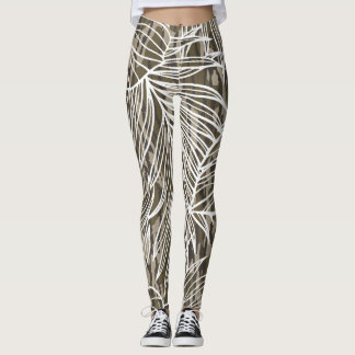 Sömlös botanisk bottenmarkskamouflage leggings