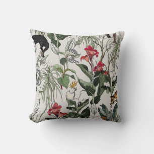 Sömlös botanisk illustration av Mönster Hand plock Kudde