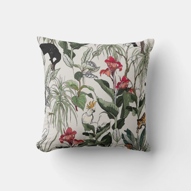 Sömlös botanisk illustration av Mönster Hand plock Kudde (Framsida)