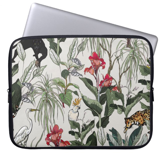 Sömlös botanisk illustration av Mönster Hand plock Laptop Fodral (Framsidan)