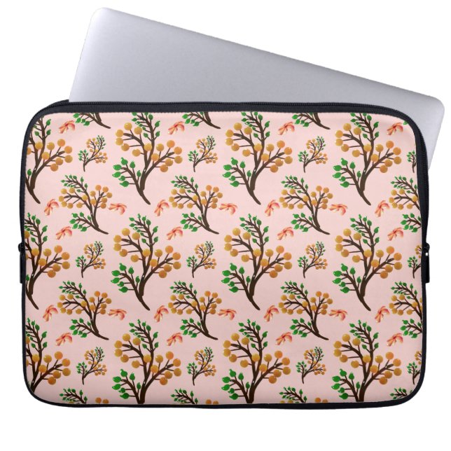 Sömlös botanisk mönster med söt fruktgren  laptop fodral (Framsidan)