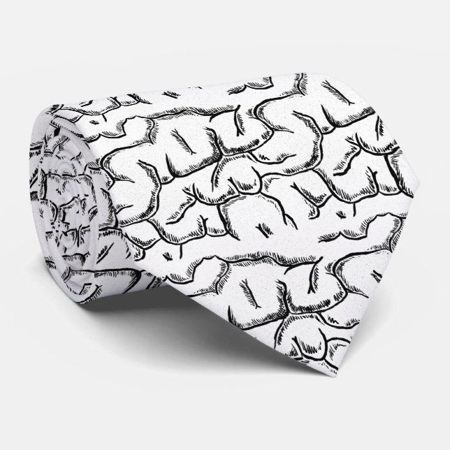 Sömlös Brain Black på White Slips (Rullad)
