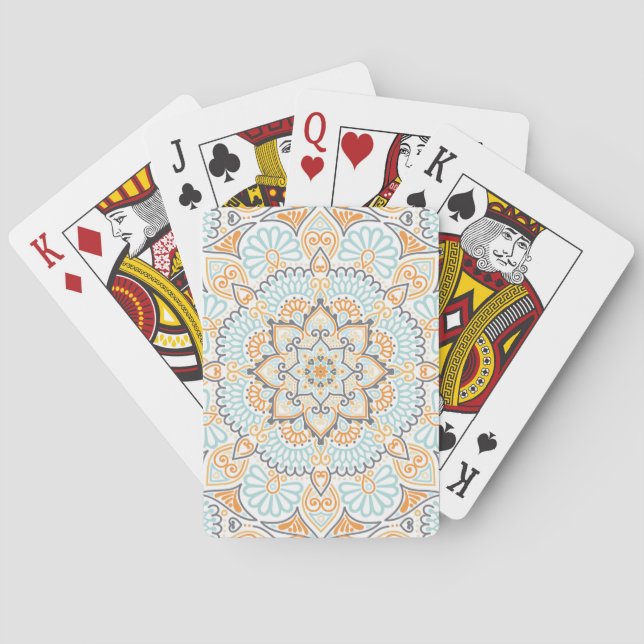 Sömlös bricka mönster: dekorativ, mångsidig design casinokort (Baksidan)