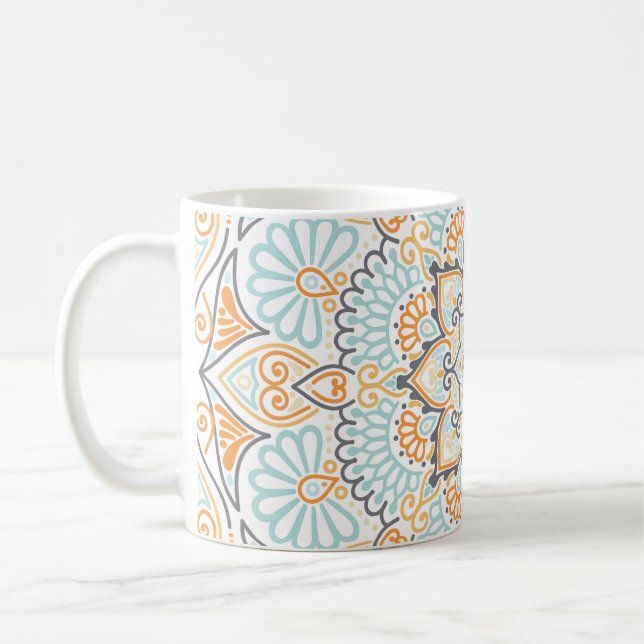 Sömlös bricka mönster: dekorativ, mångsidig design kaffemugg (Vänster)