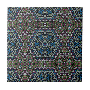 Sömlös broderietribal ethno boho prydnadsförem kakelplatta