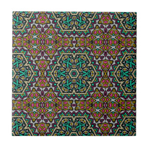Sömlös broderietribal ethno boho prydnadsföremål t kakelplatta