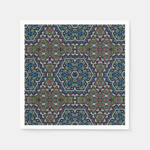 Sömlös broderietribal ethno boho prydnadsföremål t pappersservett