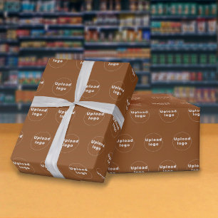 Sömlös Business Logotyp Brown Wrapping Papper Presentpapper