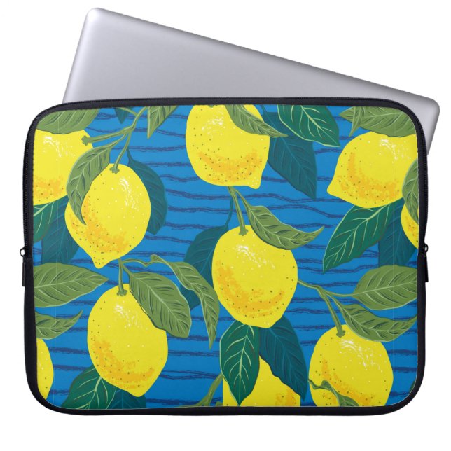 Sömlös citrus mönster. Hand plockade illustration  Laptop Fodral (Framsidan)