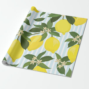 Sömlös citrus vintage mönster på vit ryggrad presentpapper