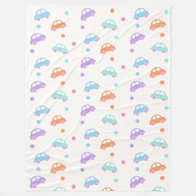Sömlös Cute Fordon-design Fleecefilt (Framsidan)