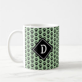 Sömlös Cute Tass avtryck Monogram Kaffemugg
