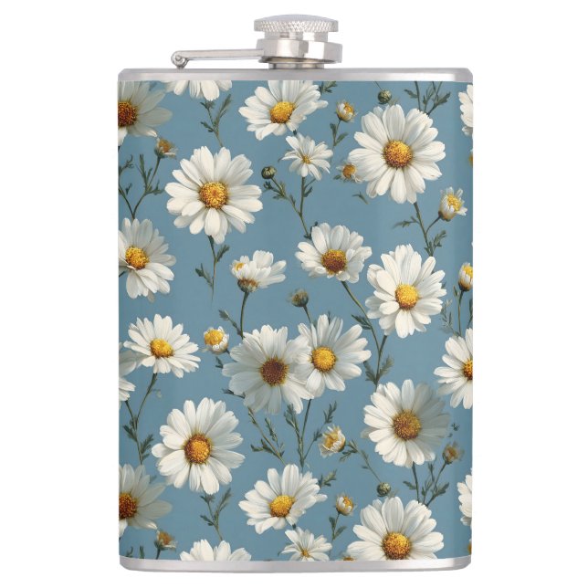 Sömlös Daisy Flower Mönster på Blue Fickplunta (Framsidan)