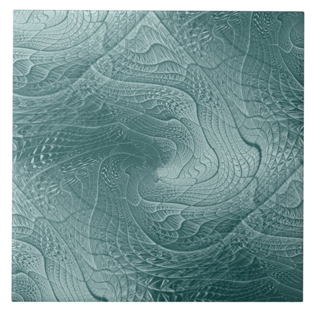 Sömlös dekorativ keramisk platta av Grönt Kakelplatta (Framsidan)