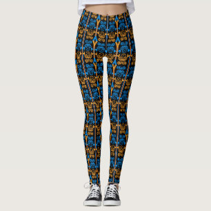 Sömlös, dekorativ retro moroccan arabic-vintage leggings