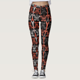 Sömlös, dekorativ retro moroccan arabic-vintage leggings