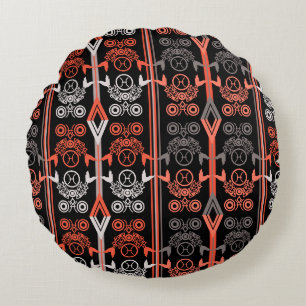 Sömlös, dekorativ retro moroccan arabic-vintage rund kudde