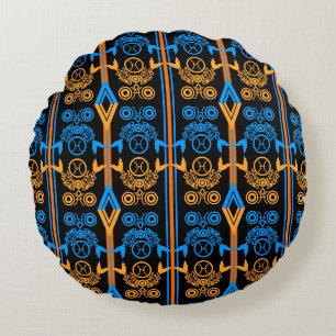 Sömlös, dekorativ retro moroccan arabic-vintage rund kudde
