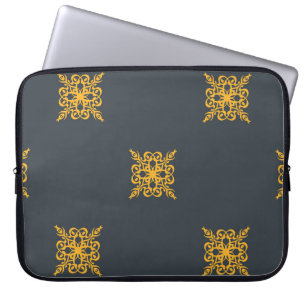 Sömlös dekorativ vintage mönster med elegant o laptop fodral