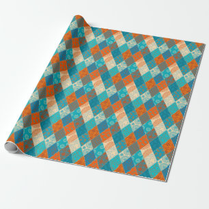 Sömlös design av indiska lappverk för vintage. presentpapper