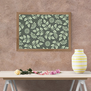 Sömlös design med blommor och Löv Fototryck