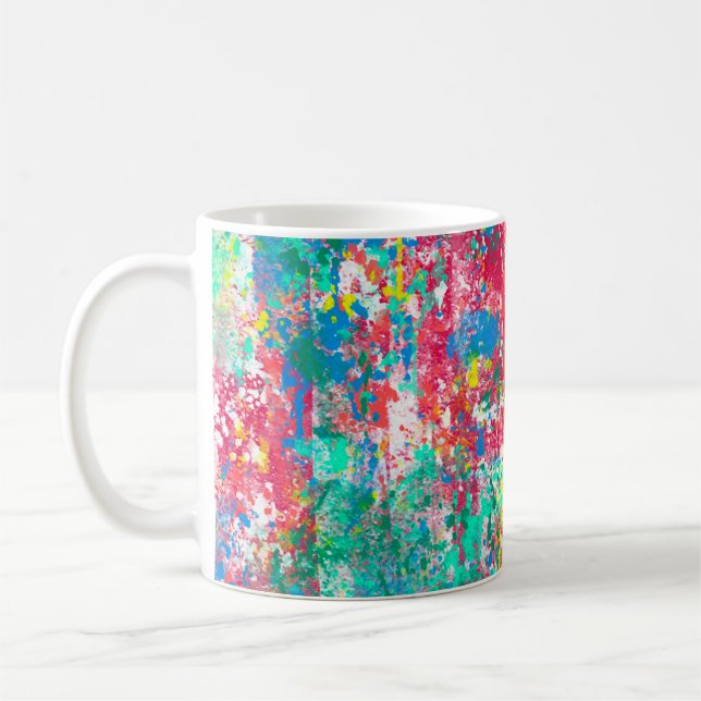 Sömlös digital illustrationsstruktur för abstrakt  kaffemugg (Vänster)