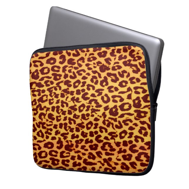 Sömlös djuravtryck päls av leopard laptop sleeve (Framsidan Vänster)