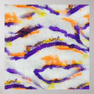 Sömlös djurzebra. Smutsig konst mönster. Abstrakt Poster