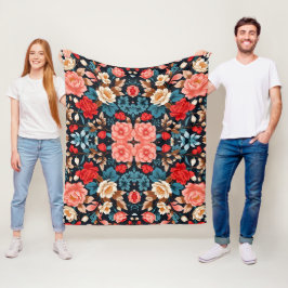 Sömlös Elegant av Blommönster och tidlös design Fleecefilt