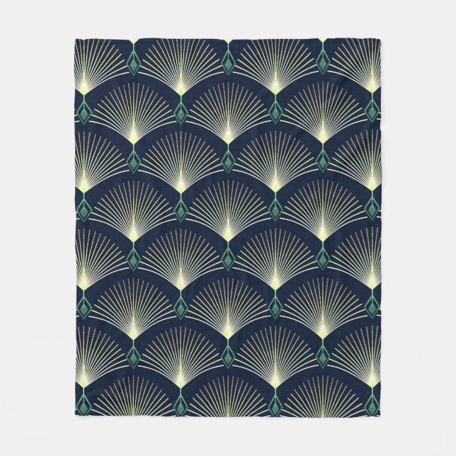 Sömlös elegantens geometriska mönster. Blue Art De Fleecefilt (Framsidan)