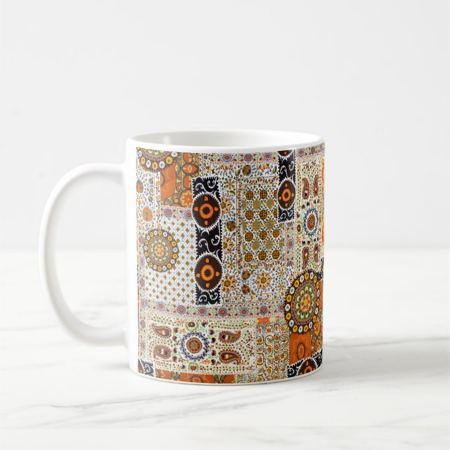 Sömlös etnisk abstrakt digital mönster kaffemugg (Vänster)